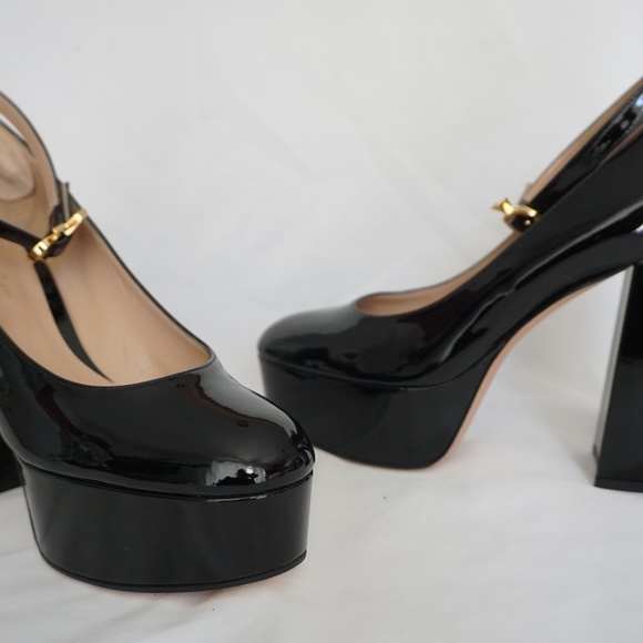 Gianvito Rossi MANILA Black Patent Leather Platform Mary Jane Shoes Trendy!! - Picture 12 of 15